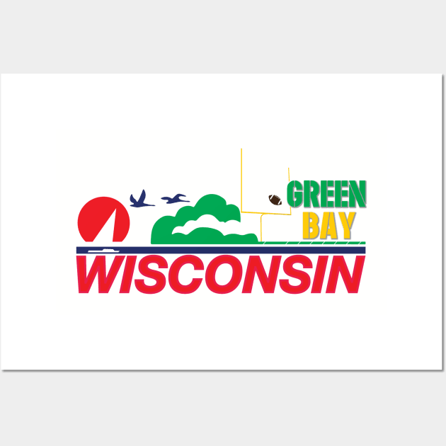 Wisconsin License Plate Green Bay Wall Art by KevinWillms1